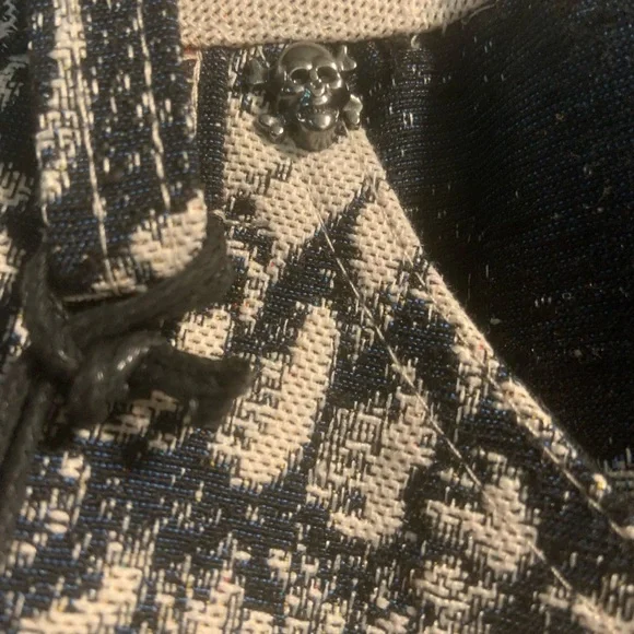NWT Rebel Vengeance Men's Tapestry Skull Cargo Pants Skeleton Fringe Goth 28